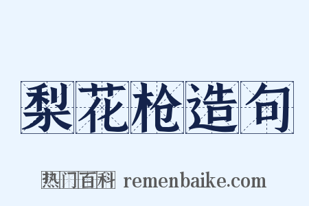 梨花枪造句是什么意思的图片